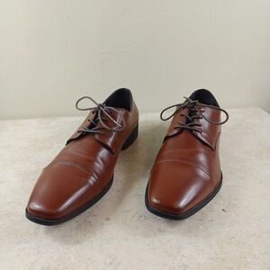 Unlisted By Kenneth Cole Lesson  Mens Brown Cap Toe Oxfords Shoes Size 12